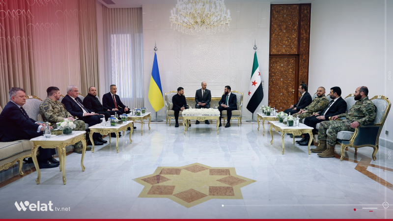 Serokatiya Sûriyê: El-Şeri´ û Zelenskyy bihêzkirina peywendiyên dualî û hevkariya abûrî gotûbêj kir