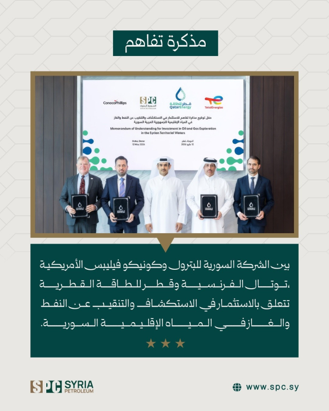 Three Companies Reach Understanding to Explore Oil and Gas in Syrian Territorial Waters