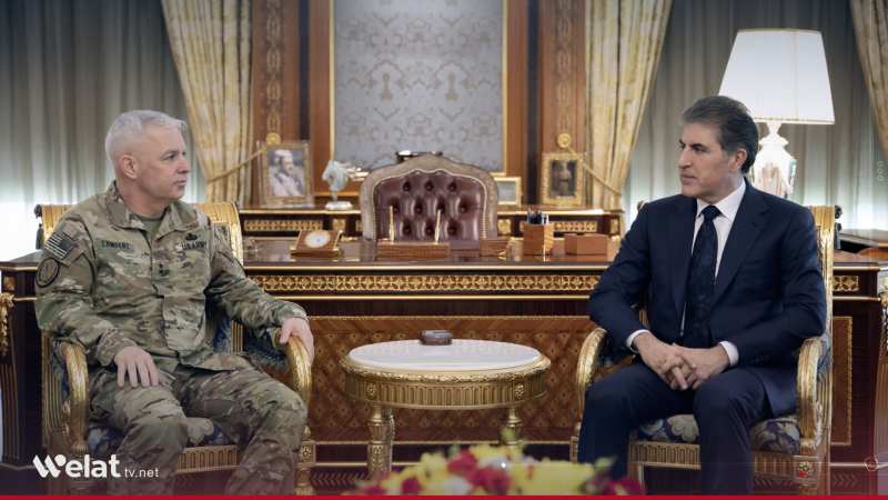Nêçîrvan Barzanî û Fermandarê Hêzên Hevpeymaniya Navdewletî li Iraq û Sûriyê civiyan