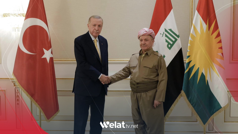 Serok Barzanî pêşwazî li Serokê Turkiyê kir