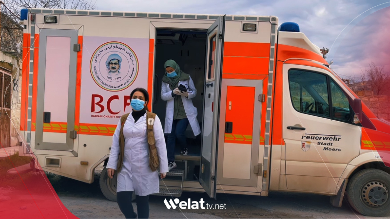 Efrin.. Barzani Yardım Vakfı gezici kliniğinde onlarca hastayı tedavi ediyor