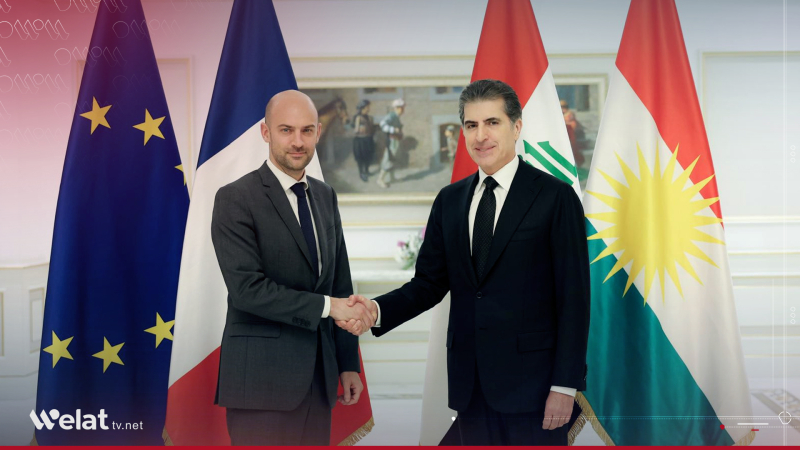 Nêçîrvan Barzanî û Jean-Noël Barrot rewşa Rojavayê Kurdistanê gotûbêj kir