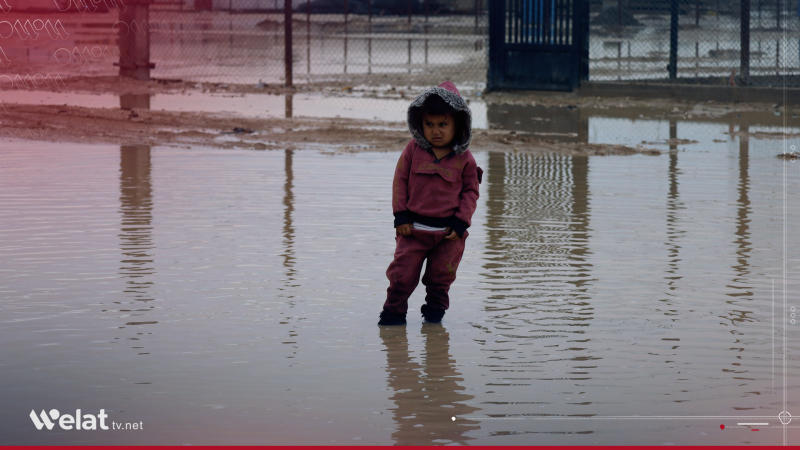 Baran û lehiyê kampên koçberkiriyên Serê Kaniyê dan ber xwe