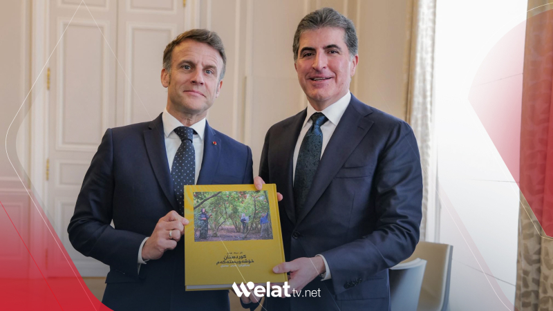 Nêçîrvan Barzanî û Emmanuel Macron tekezî li ser parastina mafên Kurdan li Sûriyê kir